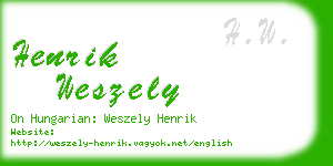 henrik weszely business card